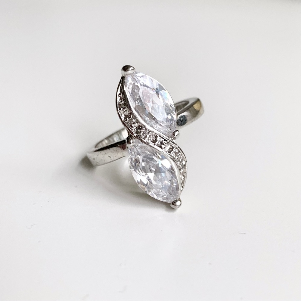 Marquis engagement ring cubic zirconia flapper cocktail wedding party prom glam